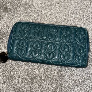 Deux lux // deep turquoise multi card zip around wallet